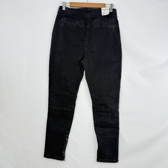 We the Free Bella Moto High-Rise Skinny Jeans Size 31 Washed Black Free People - Picture 8 of 16